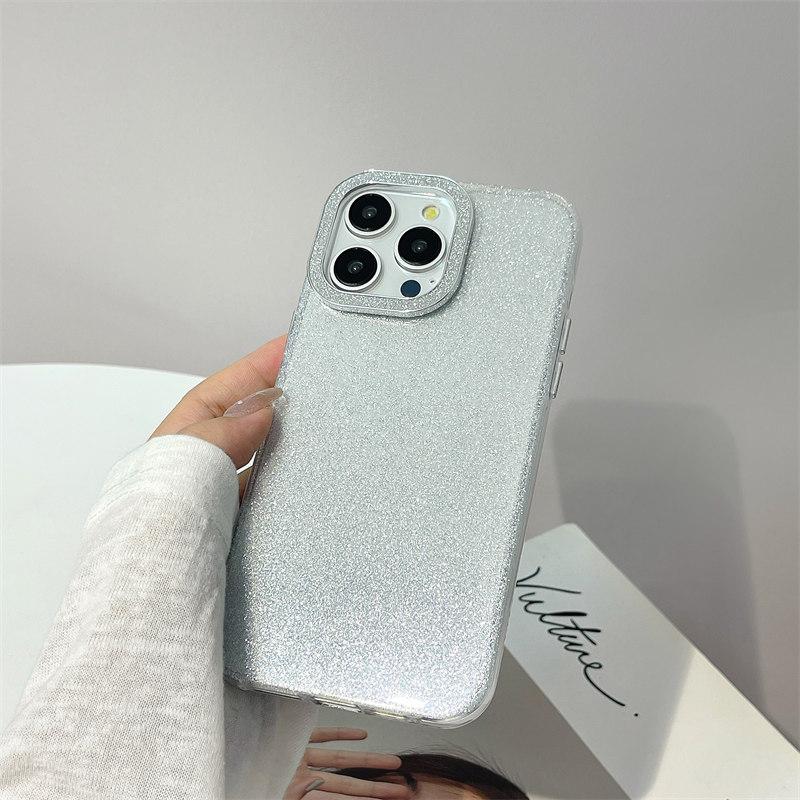 Luxuriöse, minimalistische, transparente TPU-Hülle mit Glitzer im IMD-Design für das iPhone 15 Pro Max 14 Plus 13 12 Pro 11, All-Inclusive-Absturzsicherung