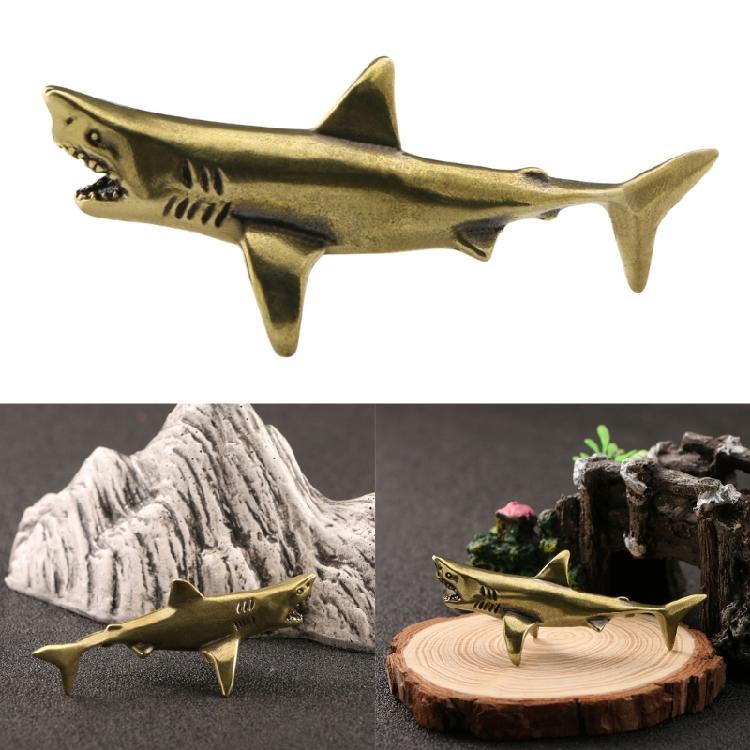 Detailed Shark Figurine Copper Shark Figurine for Enhancing Homes Aesthetics and Collector Showcases Desk Decoration