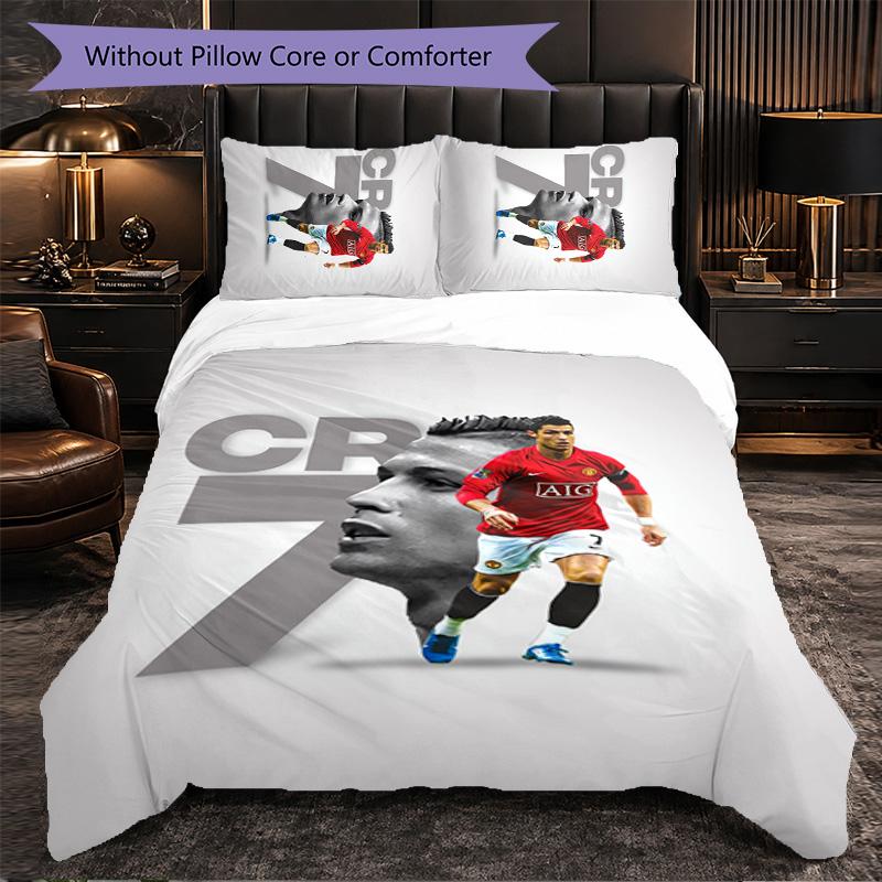 Set Biancheria da Letto Cristiano Ronaldo 3 Pezzi Morbido Set Copripiumino con Federe Set Decorazione Camera da Letto per la Casa