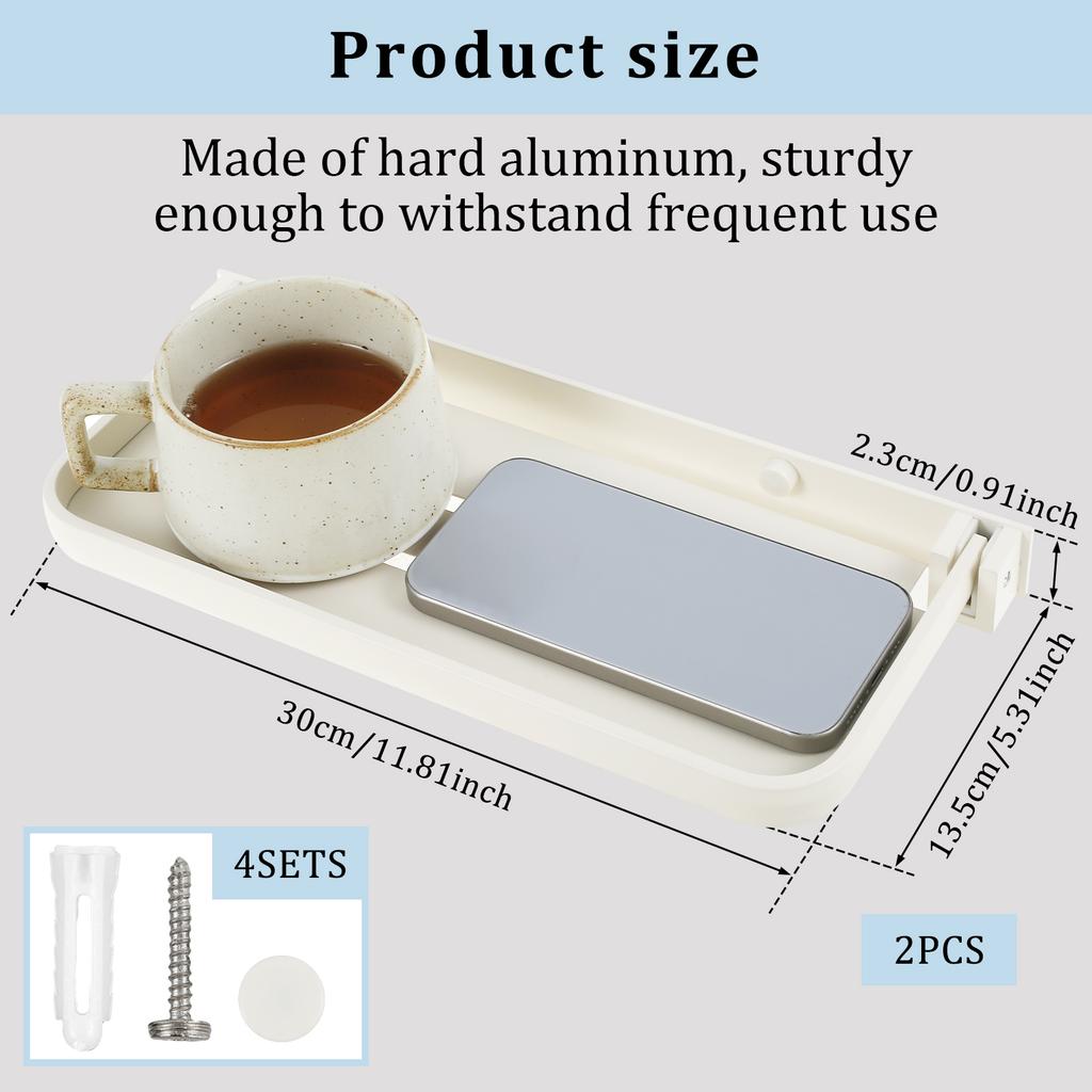 2PCS RV Foldable Shelf RV Aluminium Alloy Fold Down Shelf Wall Mounted RV Floating Shelf Space Saving Compact RV Folding Shelf