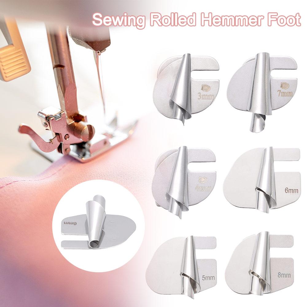 Steel Sewing Rolled Hemmer Foot 3mm-8mm Hemming Puller High Quality Narrow Rolled Hem  Home