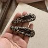 1 Pair French Style Fabric Hair Clips Oval Shape Floral Barrette Sweet BB Hair Clip  for Women