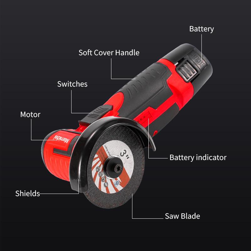 Mamidw Brushless Electric Angle Grinder Electric Grinding Cutter Rechargeable Polishing Machine For Milwaukee Battery pins
