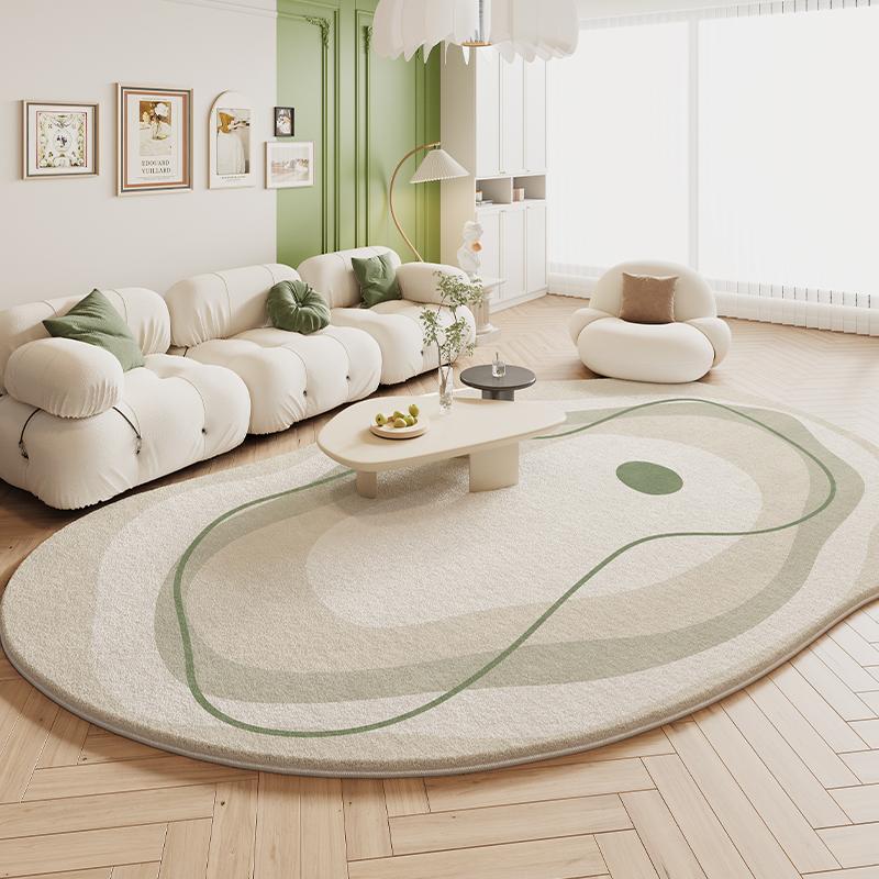 Green Carpet Living Room Shaped Cream Style  New Plush Irregular Bedroom Bedside Floor Mats Home Decoration