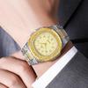 Stylish Square Dial Non-Mechanical Men's Quartz Watch with Butterfly Steel Band