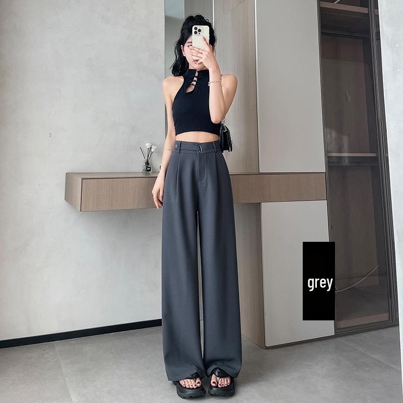 Women s Off-White High-Waisted Wide-Leg Suit Pants, Premium Feel, Versatile for Spring/Autumn 2026 L