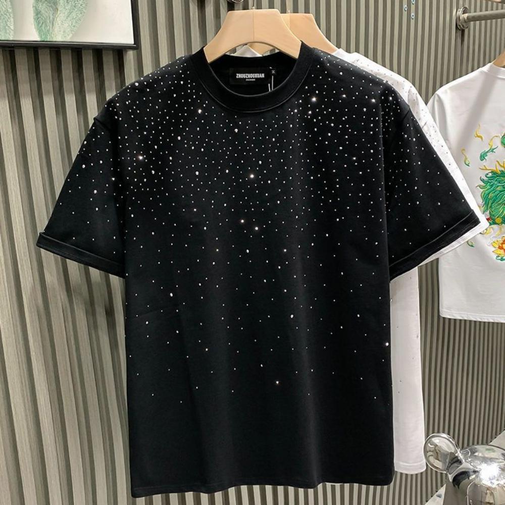 Women's Loose Large Size Half-sleeved Short-sleeved Summer Short-sleeved T-shirt Shiny Round Neck Short-sleeved Top