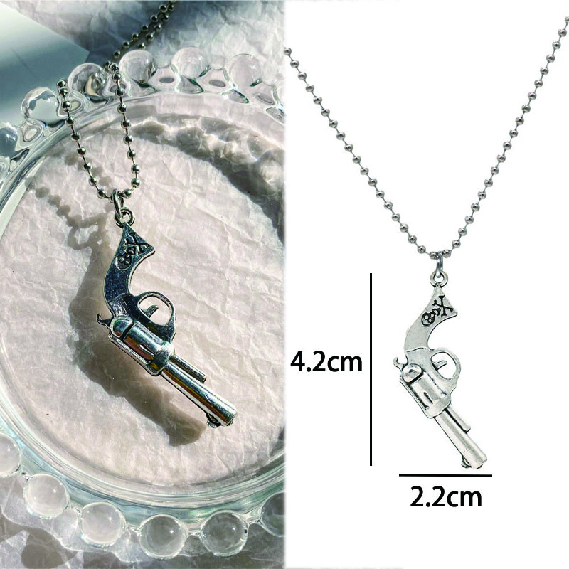 Vintage Design Gun Revolver Pendant Necklace Fashion Retro Geometric Charms Choker Jewelry Party Gift For Women Men