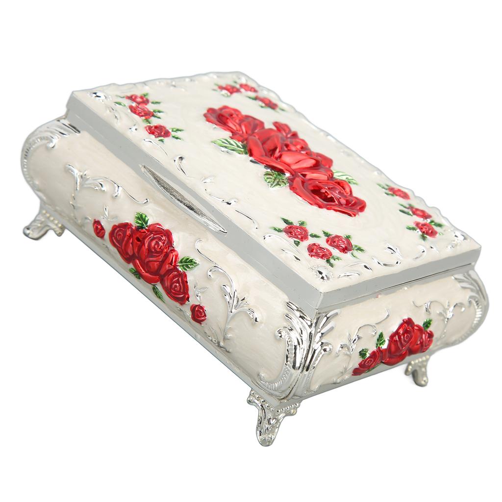 Vintage Jewelry Box Rectangular Vintage Metal Jewelry Storage Decoration Box Ladies Girls Gift