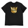 Decepticons Golden Logo T-Shirt Customizeds Summer 2025 Anime Figures Graphic Tee Shirt Black T-shirts for Men