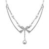 2025 New Light Luxury Niche Bow Pearl Necklace Versatile Premium Clavicle Chain Fashion Neck Chain Accessories