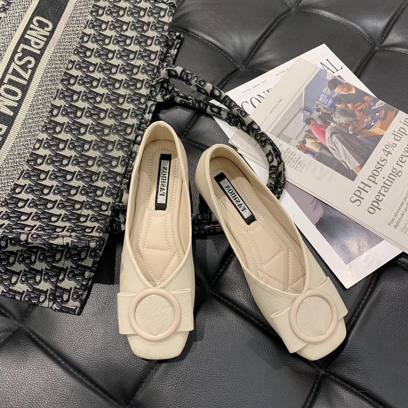 Fashion Women's Flat Shoes 2025 Summer Autumn Fashion Square Toe Comfortable Anti Slip Women's Shoes Outdoor Casual Shoes Zapatos Mujer