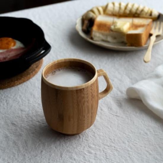 RIVERET Grande Dishwasher Mug, 400ml, Bamboo, Safe, Brown, RV-208B