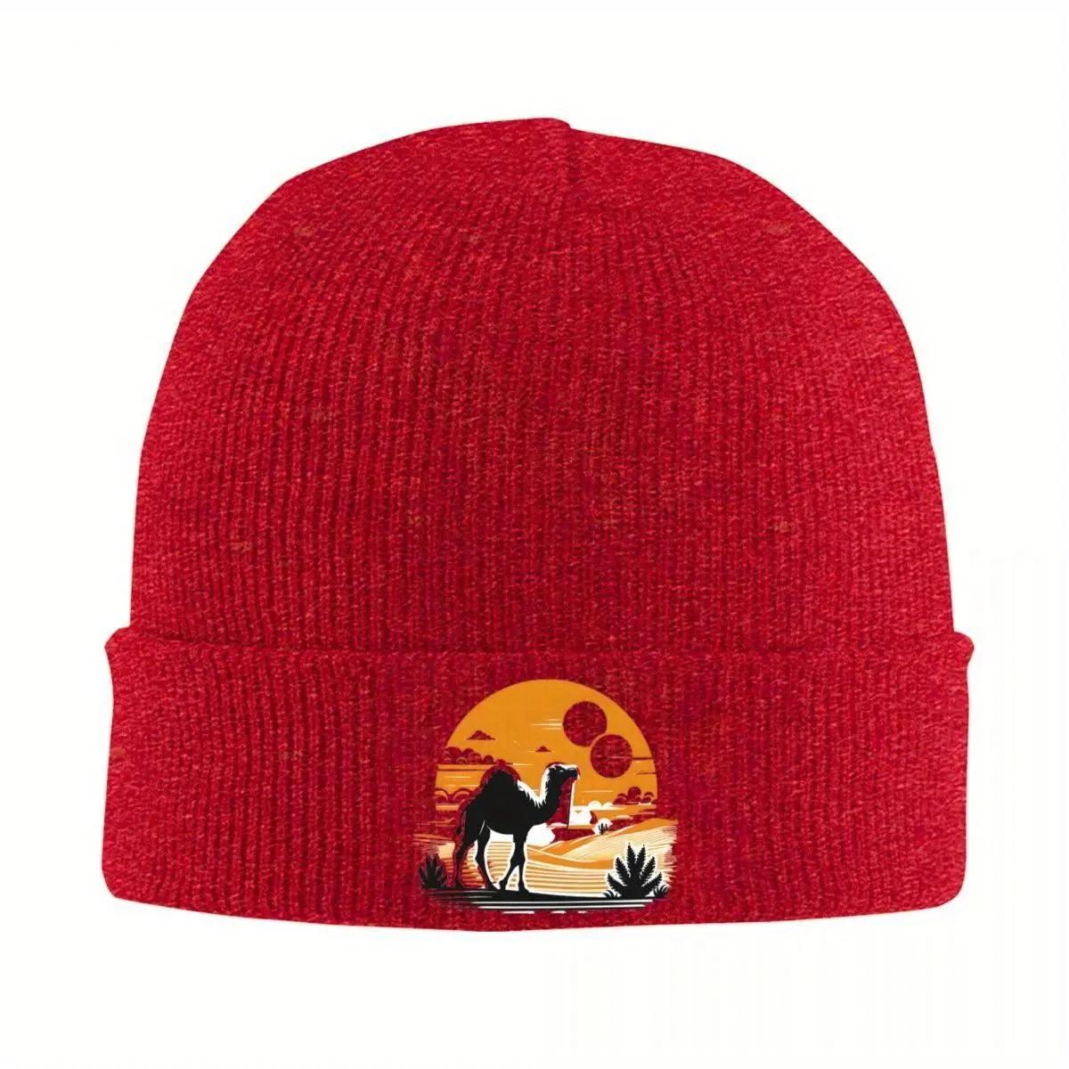 new Desert Camels Knitted Hat Womens Unisexs Beanies Winter Hat Off Road Vehicle Racing Warm Cap