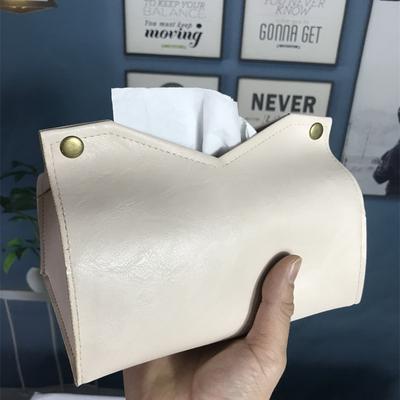 Taschentuchbox, Crazy Horse Textur PU-Leder Moderne Stilvolle Würfel-Taschentuchbox - Dekorativer Organizer für Tischplatte, Badezimmer, Büro