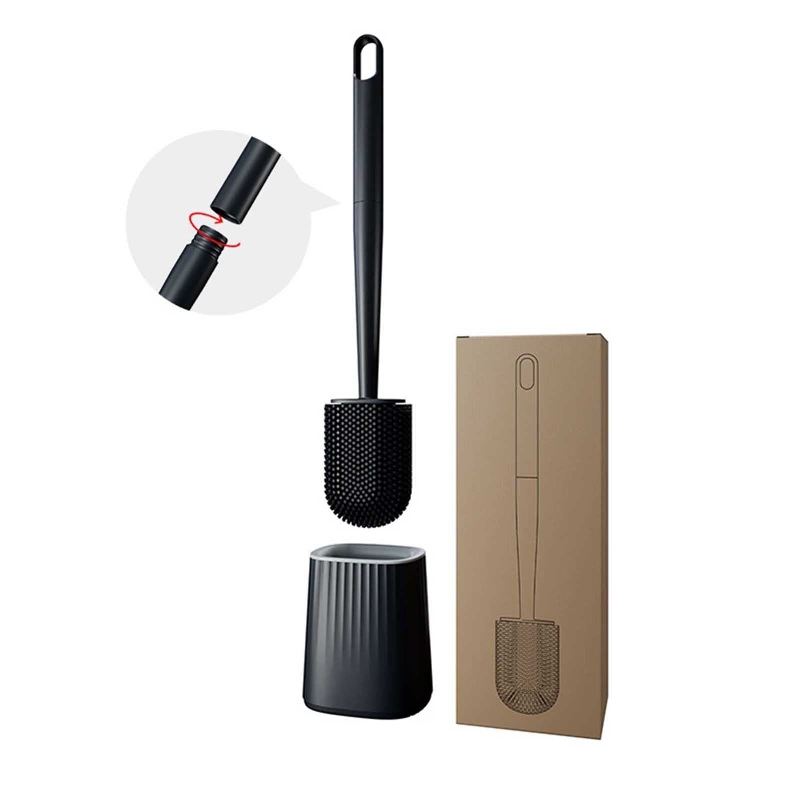 

Soft Rubber Toilet Brush With Detachable Handle Wall Mounted Cleaning Tool For Home Use