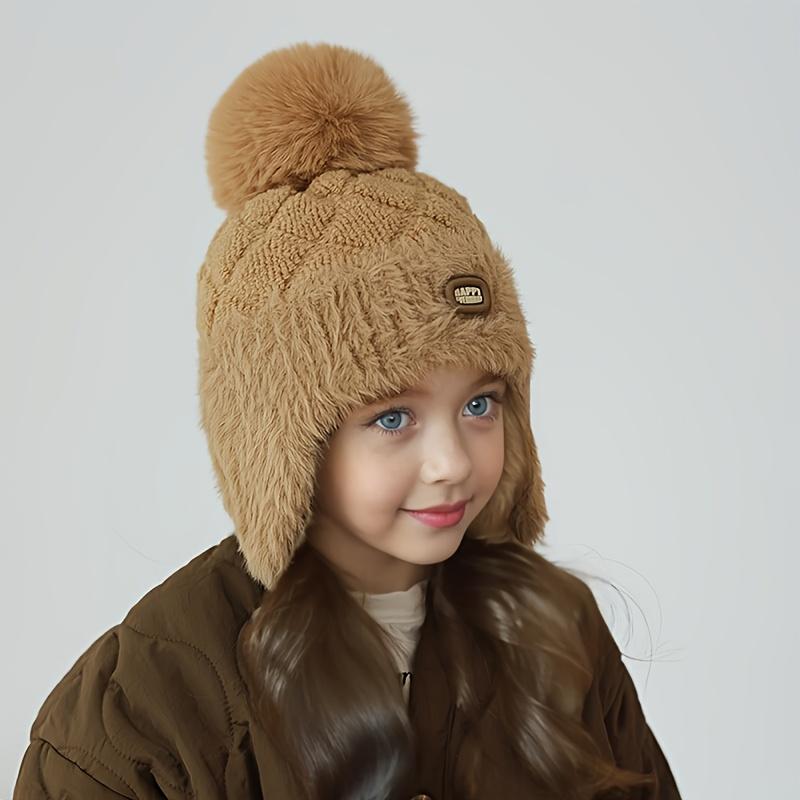 Kinder Wintermütze mit Ohrenklappen - Weiche Warme Beanie für Jungen & Mädchen, Pastellrosa Kaltes Wetter Skifahren, Snowboarden, Outdoor