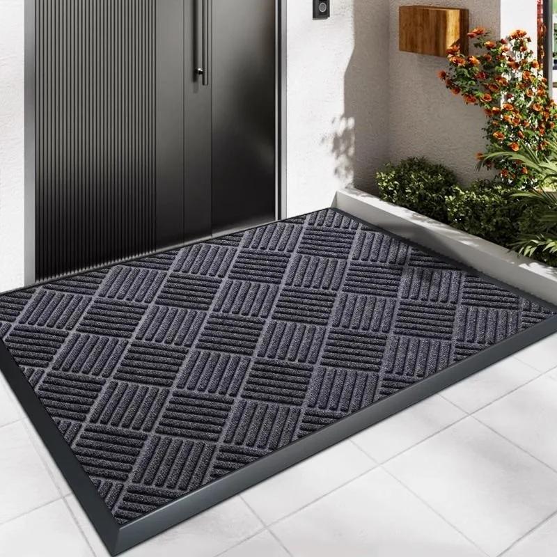 Front Entry Door Mats Outside Natural Rubber Entrance Doormats Kitchen Non-slip Heavy Duty Rugs Easy To Clean Home Carpets