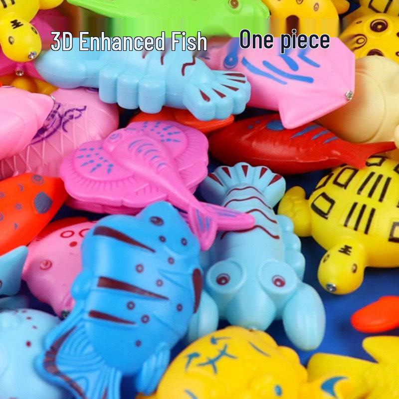 Children's Magnetic Fishing Water Play Set with 3D Fish and Expanding Beads for Boys and Girls Role Play