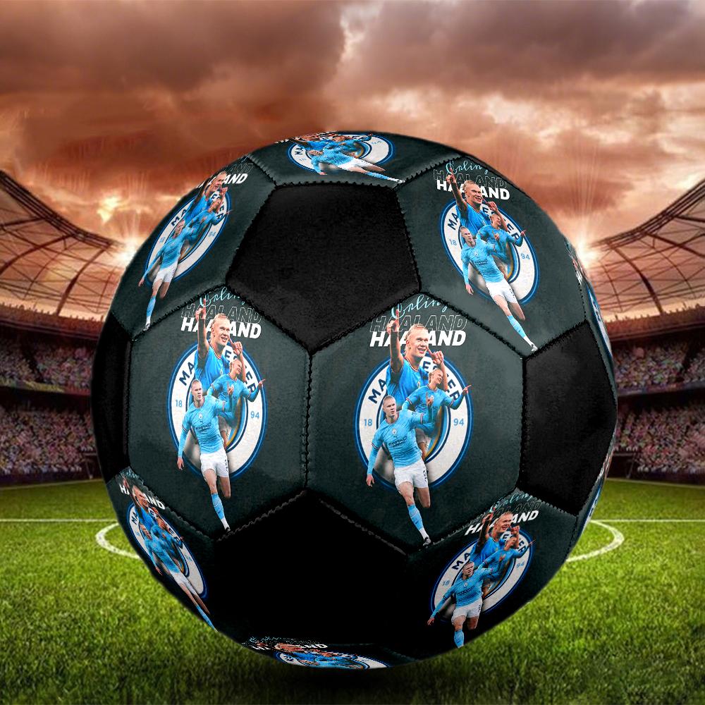Erling Haaland Indoor Soccer Ball Colorful Machine Stitched PVC Size 5 Team Training Competition Ready Durable High-Bounce Cool Sports Gift