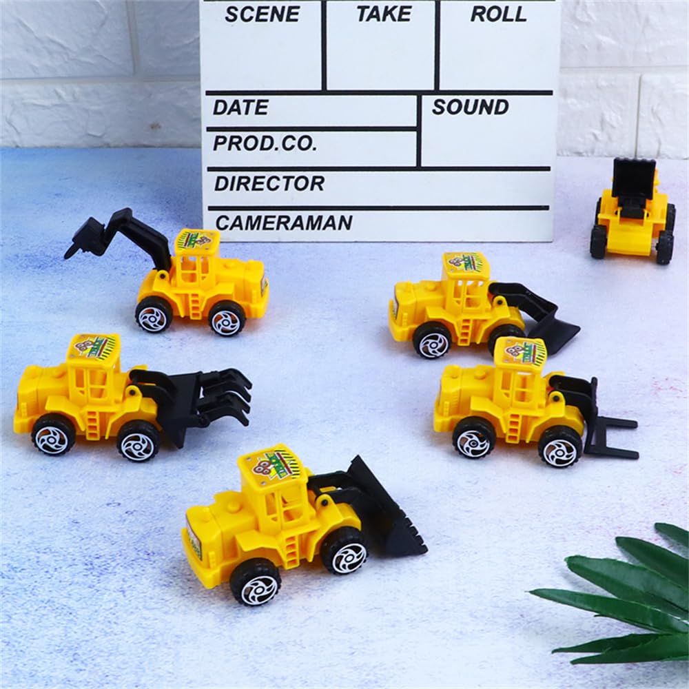 DUOLEIMI Cake Top Heavy Machinery Construction Vehicle Cake Topper 6-Piece Set Mini Car 3D Cake Decoration Pick Vehicle Boy Birthday Cake Decoration
