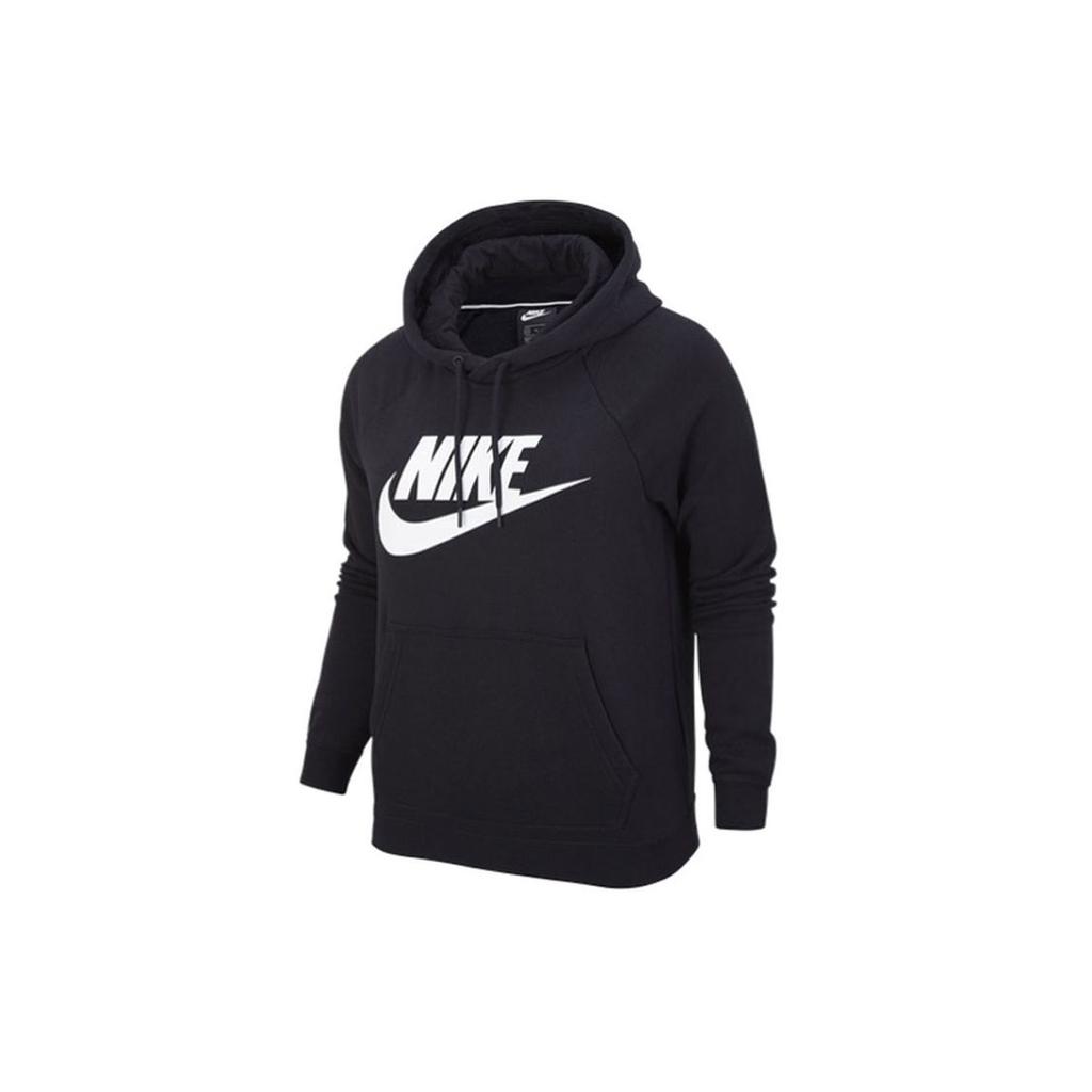 Nike Sportswear Rally Large Logo Print Knit Hoodie Women hoodies Black CU1507-010