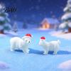 Cute Winter Decor Miniature Polar Bear Figurines, Durable Synthetic Resin Animal Landscape Supplies Ornaments, Decorative Accents for Fairy