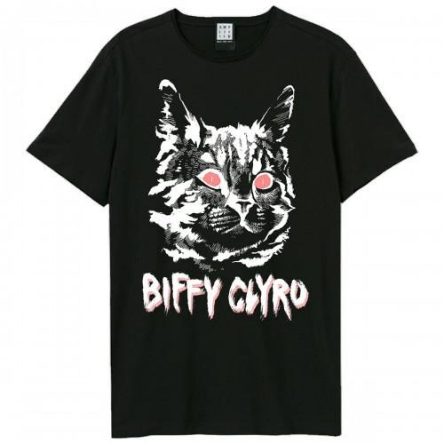 Amplified Unisex Adult Black Cat Biffy Clyro T-Shirt S