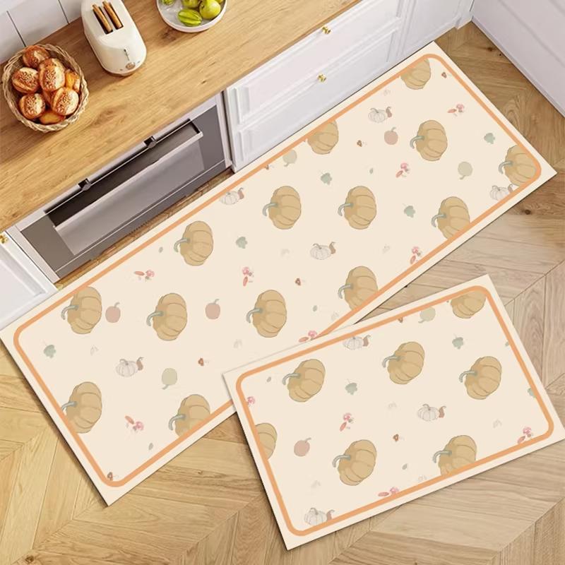 Kitchen Rug Diatom Mud Mat Pastoral Print Carpet Absorbent Non-Slip Floor Mats Long Size Rugs Home Decoration Alfombra De Cocina