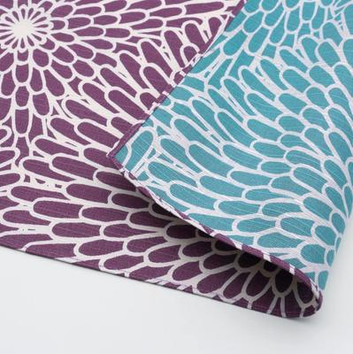 Musubi Three Isami Both Cotton Furoshiki, Width, Pattern, Sides, Chrysanthemum, Usmurasaki, Sage, 104cm,
