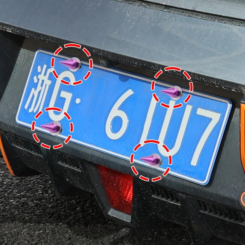 4-1 pezzi Viti con Filettatura M6 Fastener Modificati per Auto Rondelle per Parafango Viti per Paraurti e Motore Bulloni in Lega di Alluminio per Targa