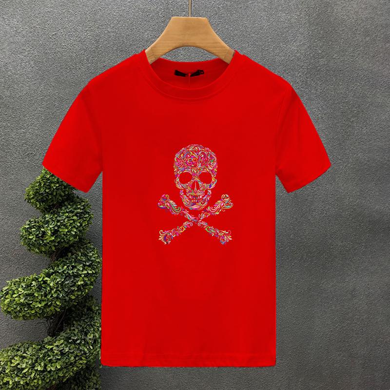 High Quality Style Luxury Brand Cotton Bone Print Couple Tees Summer Harajuku Men/Women Short Sleeve T-shirt Asian Size S-5XL