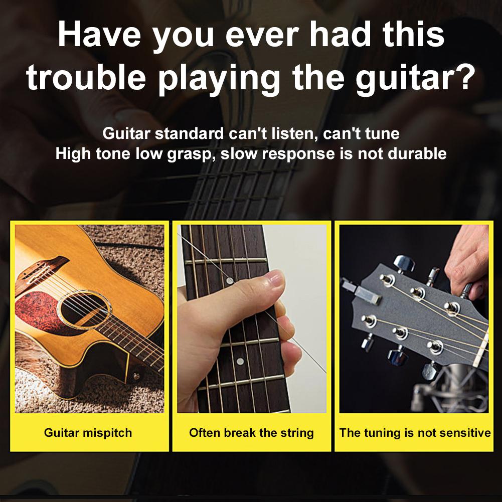 Guitar Tuner Foldable Rotatable Acoustic Guitar Tuner Rechargeable Electric Guitar Tuner for Acoustic Guitar Ukulele Bass Violin