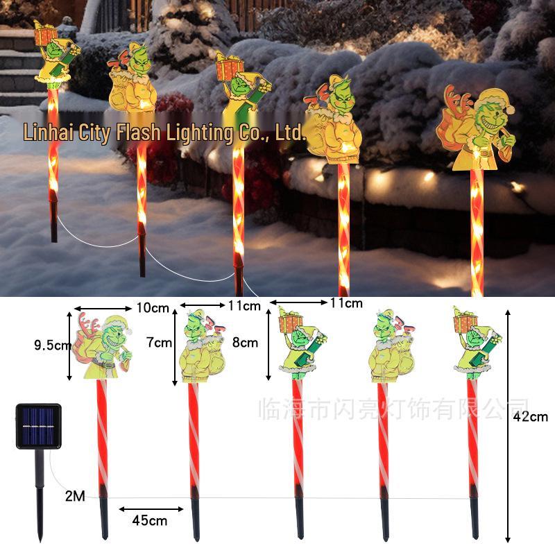 2025 Solar Weihnachts-Weihnachtsmann und Schneemann Leuchtende Lichterkette für Außendekoration
