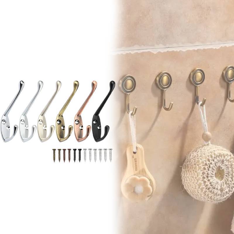 Alloy Durable Zinc Coat Hanger With Drill Holes For Bathroom Closet Organization