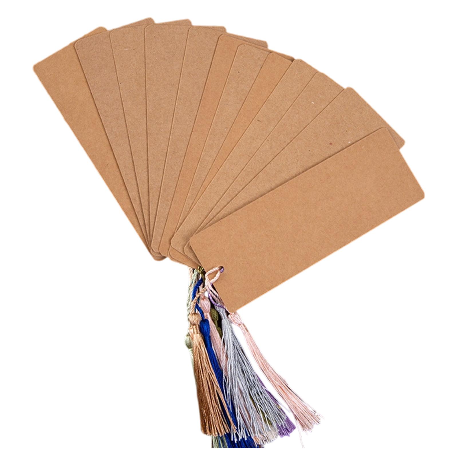 

Набор из 60 пустых закладок Прямоугольные бумажные закладки с разноцветными кисточками Белые закладки для проектов ручной работы 1