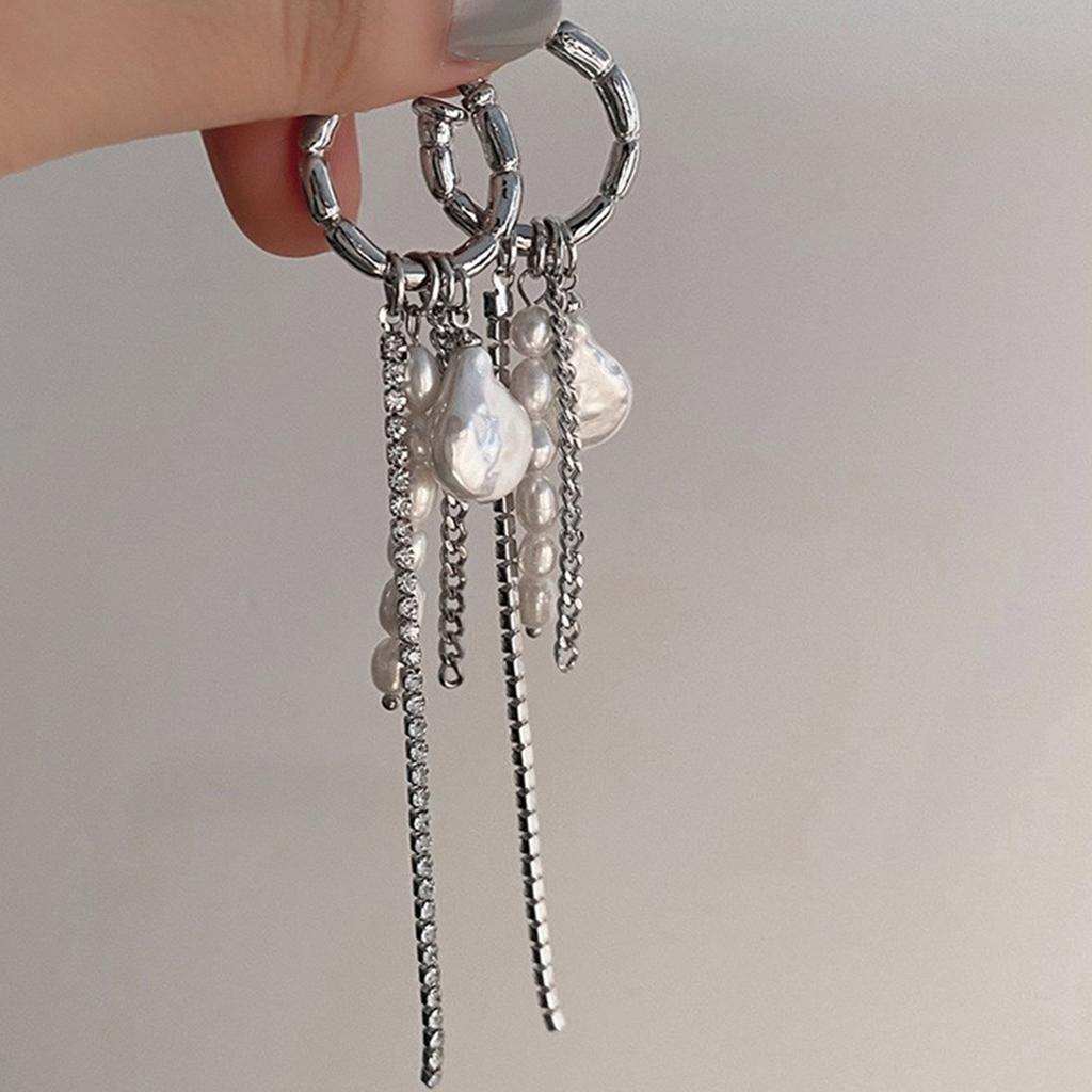 Modische Quastenohrringe Moderne Barock Kristallkettenohrringe mit Quastenakzent für einen Hauch von Luxus