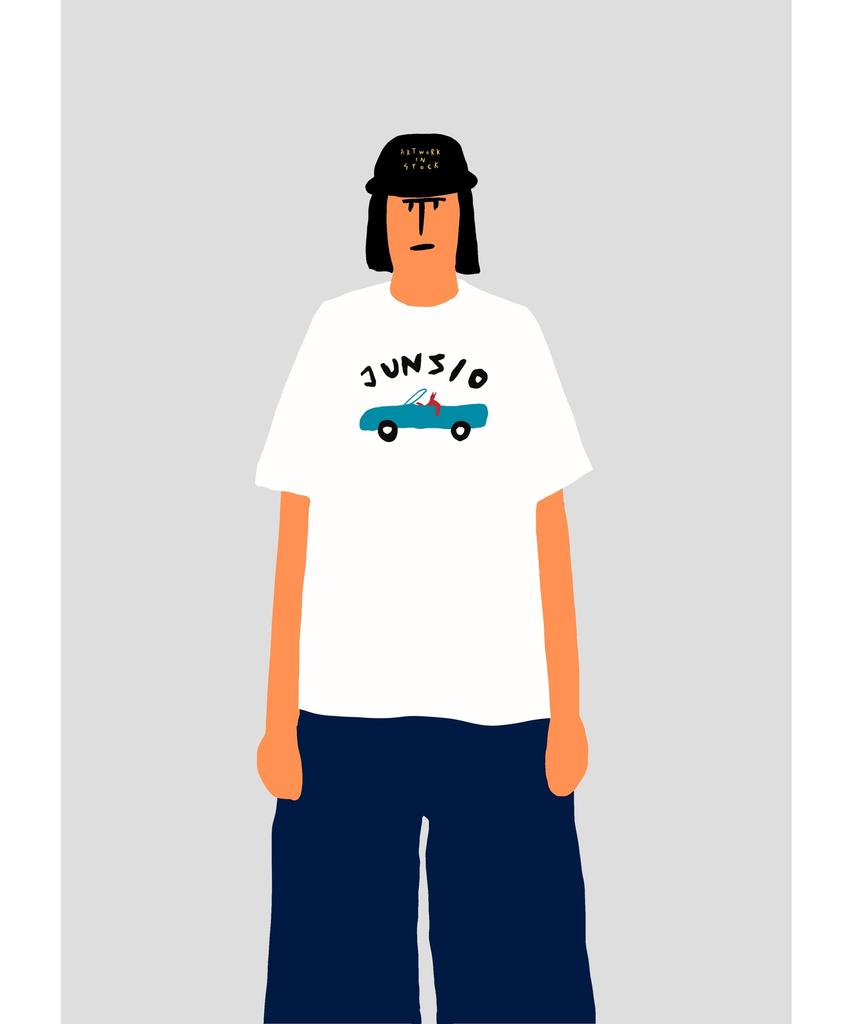 Junsio White Car T-Shirt