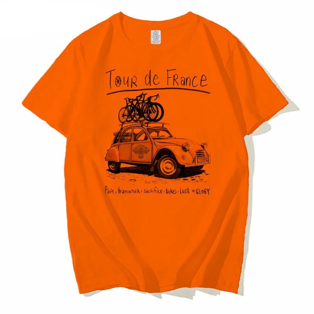 

Fashion Road Travel Pure Cotton T-shirt, Cycling T-shirt, Outdoor Car Printed T-shirt, Creative Road Bicycle White Hip-hop Men s T-shirt XXXL