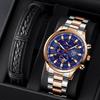 Stainless Steel Strap Watch Men'S Fashion Luminous Calendar Automatic Quartz Watch