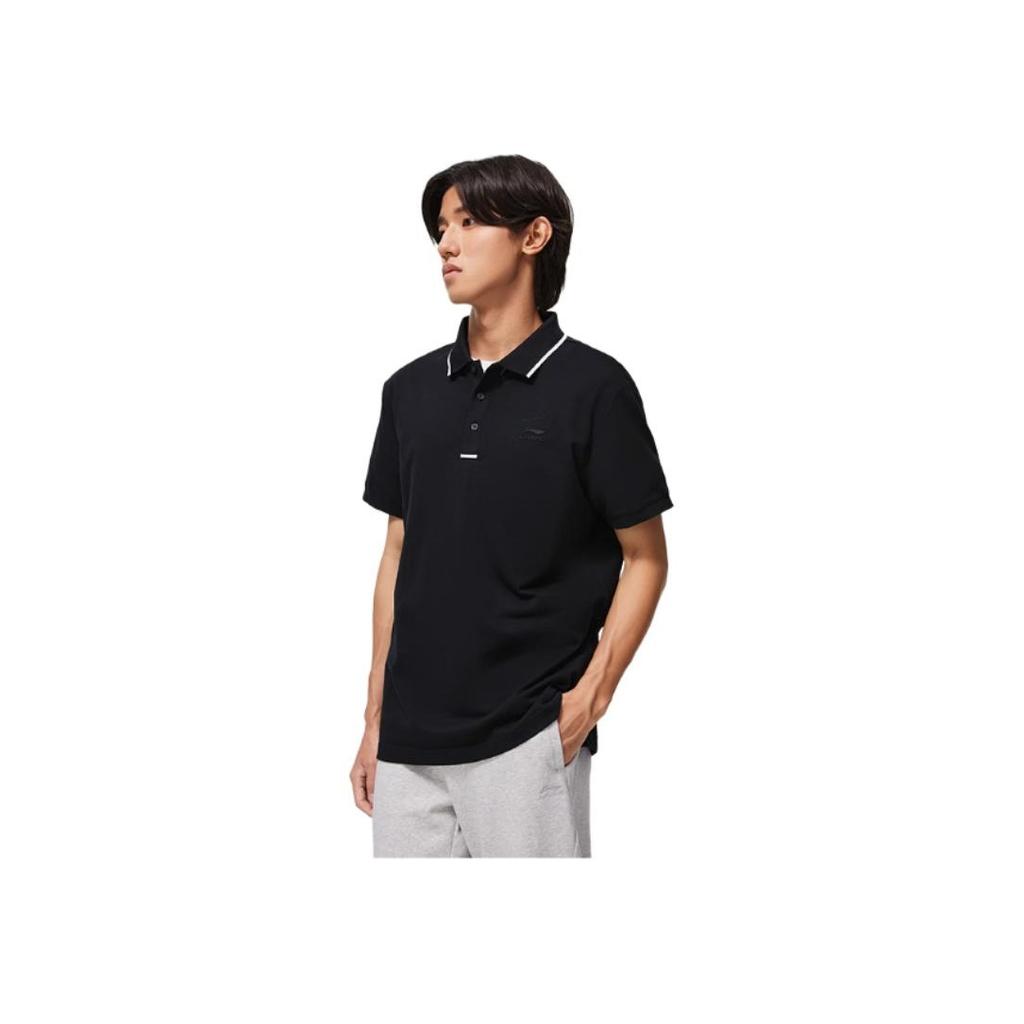 Li Ning Sports Trend Series Casual Polo Shirt Men Tops Black APLU259-2