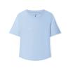 Sport Lifestyle Fashion Versatile Breathable Quick-Dry Comfortable Short Sleeve Drop Shoulder T-Shirt Women Tops Cashmere-Blue L225W102-00F5