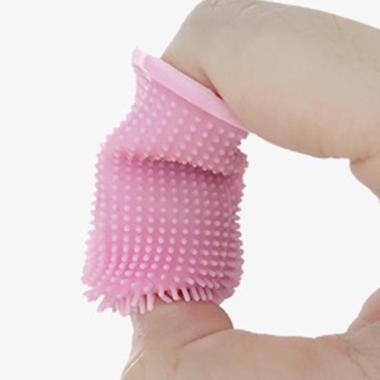 Yousheng Pet Fingertip Toothbrush Soft Bristles Oral Cleaning Abrasion Resistant Silicone Pet Finger Cot Brushes Pet Supplies