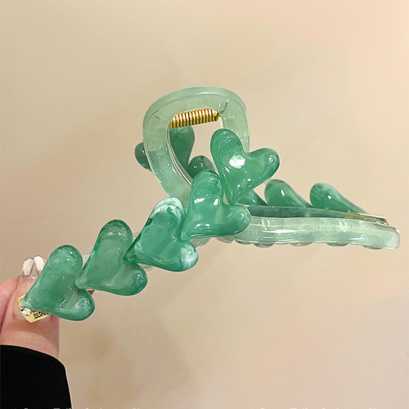 Love Resin Gold Standard Hairpin Dongdaemun Simple Back Head Grab Clip Niche Fashionable Sweet Hair Accessories