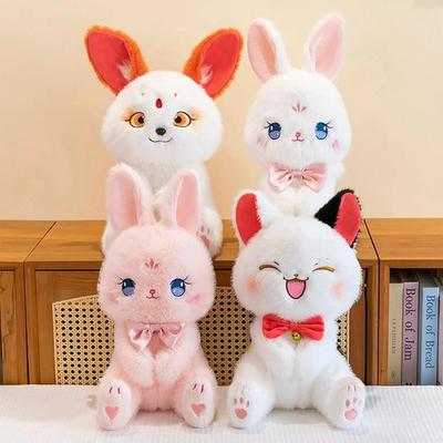 25 cm große Plüschpuppe mit Katze, Fuchs und Kaninchen, süßes Kätzchen, Hase, Fuchs, Kuscheltiere, Plüschspielzeug, weiches Plüschspielzeug, Kissen, Geschenke für Mädchen