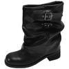 Queen Fan Retro Schwarz Britische Dicke Ferse Martin Stiefel Damen 2025 Neu Sommer Mit Rock Lässige Stacking Stiefel