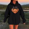 Women's Long-sleeved  Oversized Dropped Shoulder Sleeves Women's Hooded Halloween Print Plush Sweatshirt