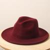 Show high-end bare top hat, women's wool, men's retro large-size jazz hat, red coffee camel, black gentleman's hat, felt hat.