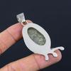 Natural Moss Moss Prehnite Gemstone Pendant 925 Sterling Silver For Women