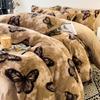 Thickened Rabbit Plush Quilt Cover Single Piece Thickened Milk Plush Quilt Cover Three-Piece Set Single Flannel Quilt Cover 3